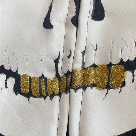 Original Deluxe Black Skeleton Hoodie w/ see through mesh eyes & pockets. Large - Picture 13 of 16